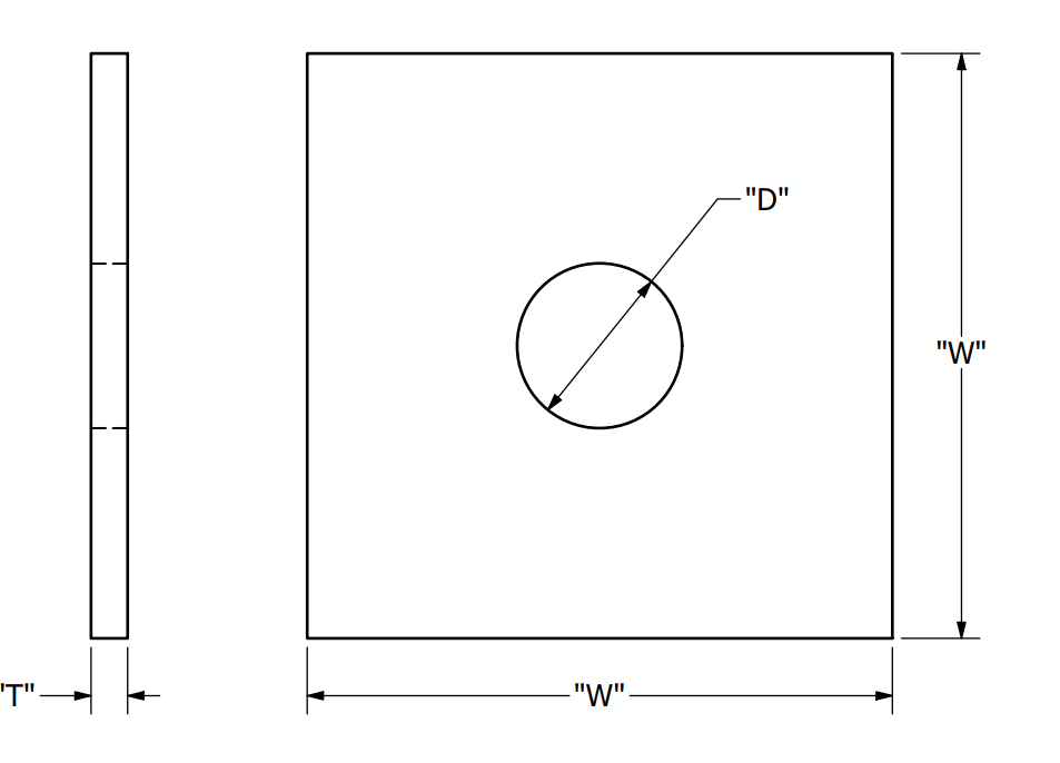 Square Flat Washer view 3