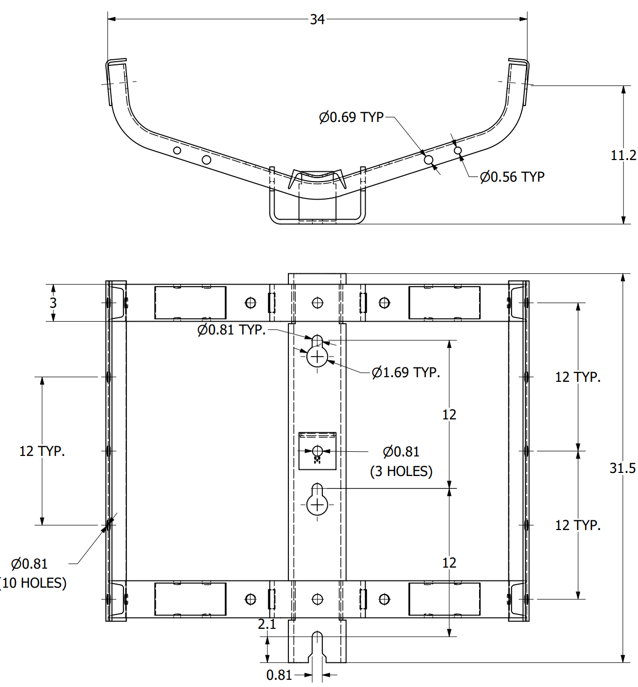 Pole Transformer Bracket view 5